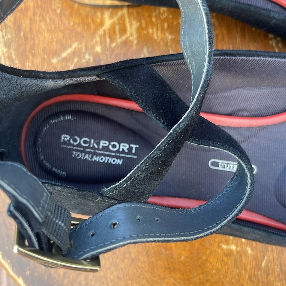Rockport Total Motion Suede Pointed Toe Flats with colored gold heel sz 7-5 - Picture 3 of 7